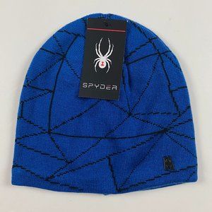 NEW Spyder Web Beanie Hat Cap Toque Blue Ski Snowboard Men's One Size Fits Al